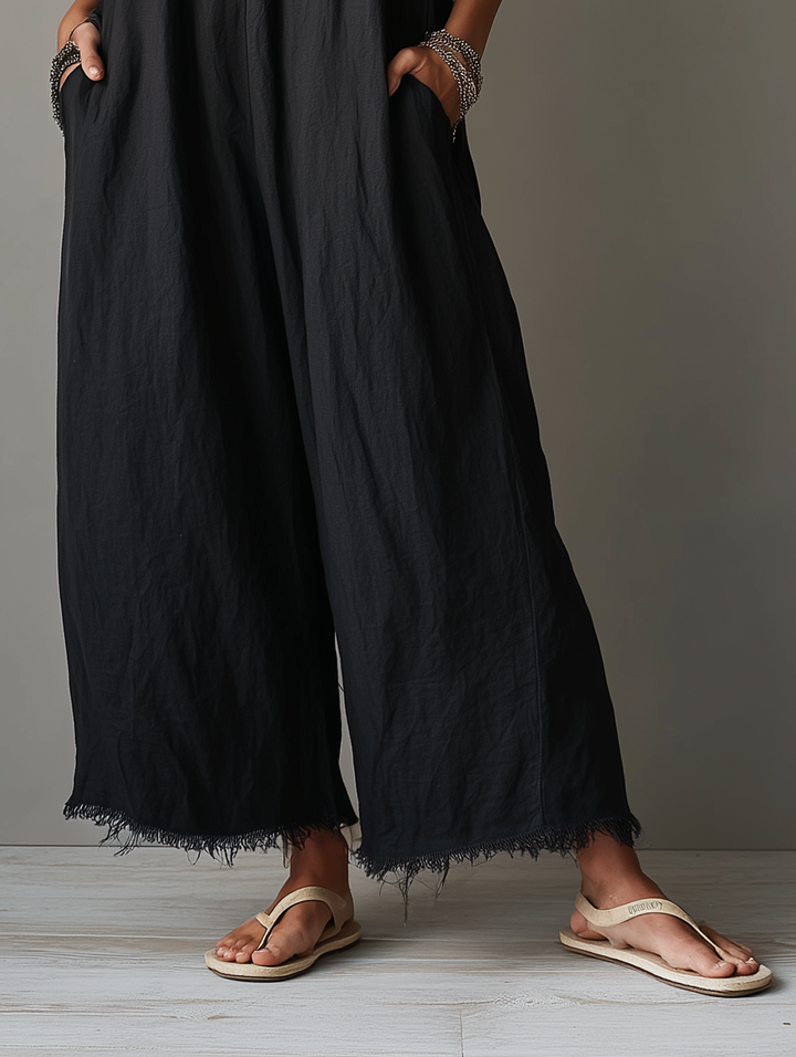 Pascale | Salopette minimalista in lino da donna