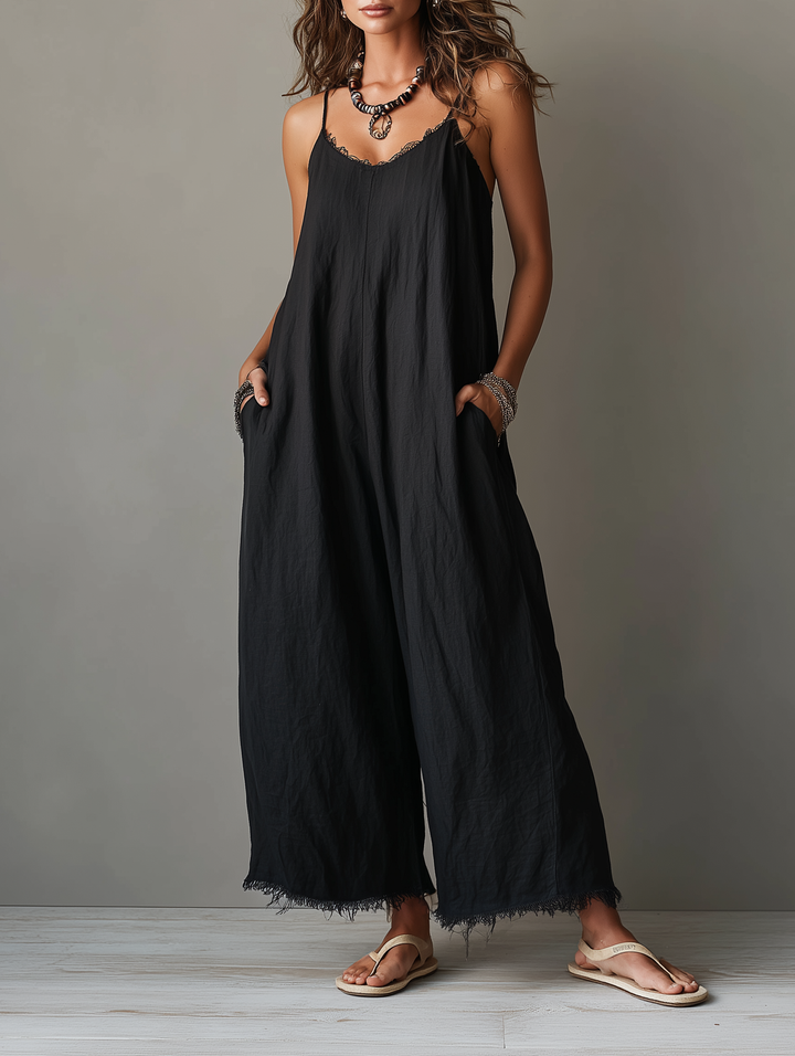 Pascale | Salopette minimalista in lino da donna