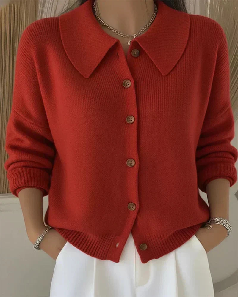 Vega | Giacca in Maglia con Collo Camicia