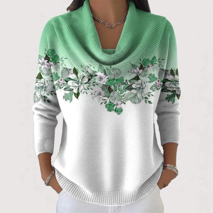 Alba | Maglione floreale con collo alto