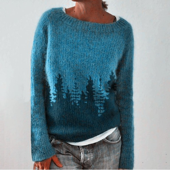 DELACROIX | Brigitte Forest Pattern Knit Sweater