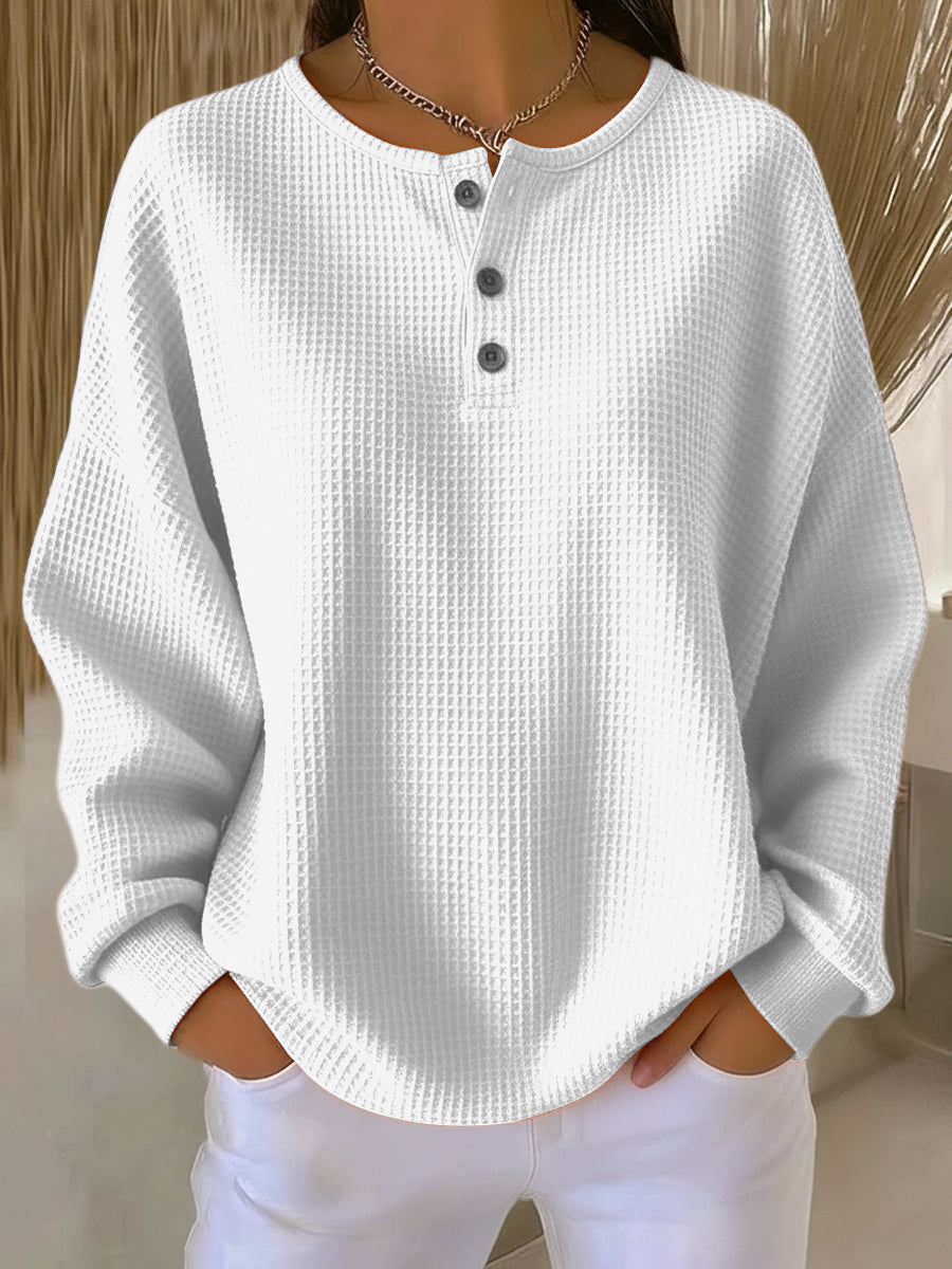 Milagros | Sweatshirt Henley Goffrato