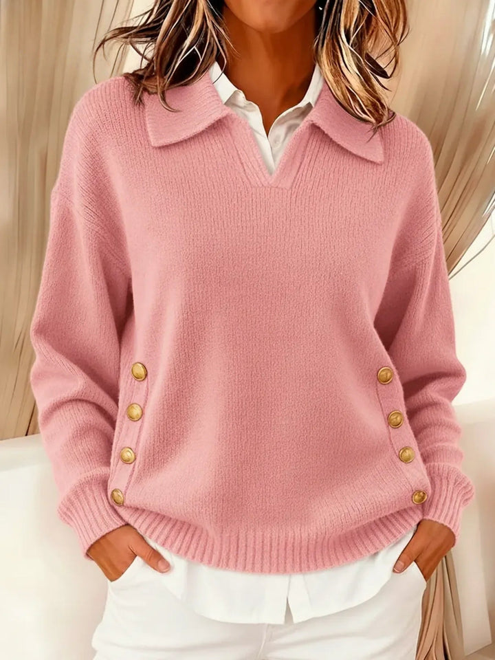 Vicenta | Maglione con Collo Polo e Bottoni