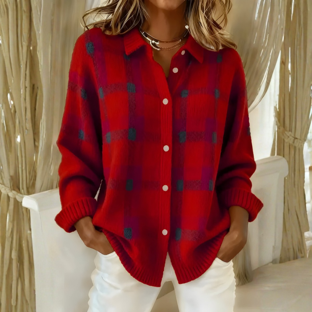 Emilia | Cardigan in Maglia a Quadri