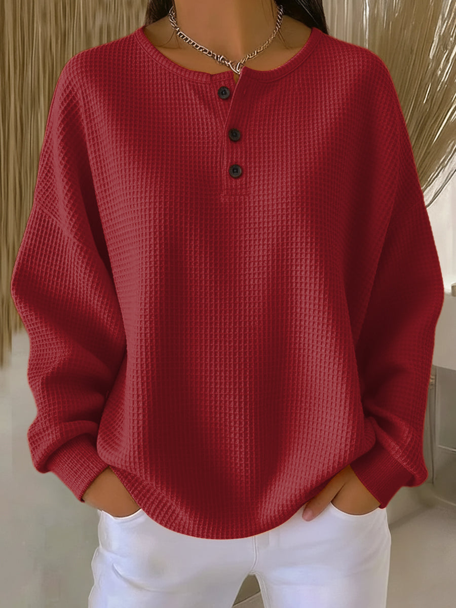 Milagros | Sweatshirt Henley Goffrato