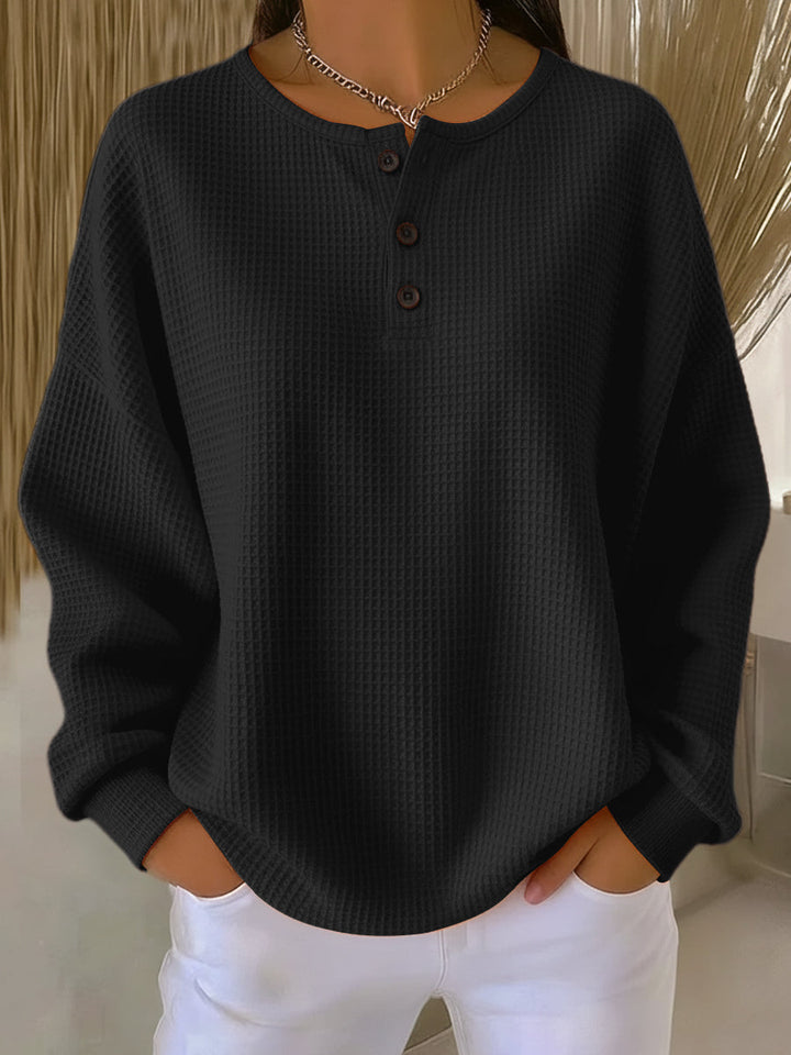 Milagros | Sweatshirt Henley Goffrato