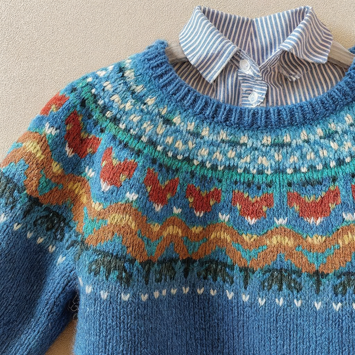DELACROIX | Sophie Floral Jacquard Knit Sweater