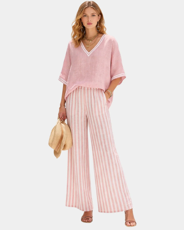 Tristane | Completo pantaloni e blusa a righe