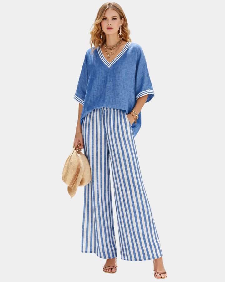 Tristane | Completo pantaloni e blusa a righe