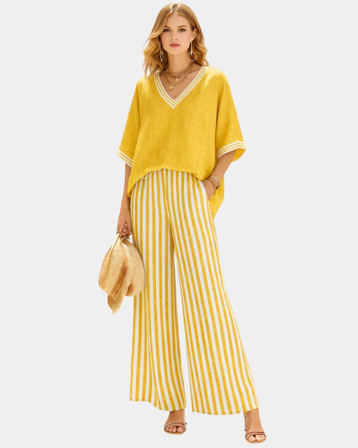 Tristane | Completo pantaloni e blusa a righe