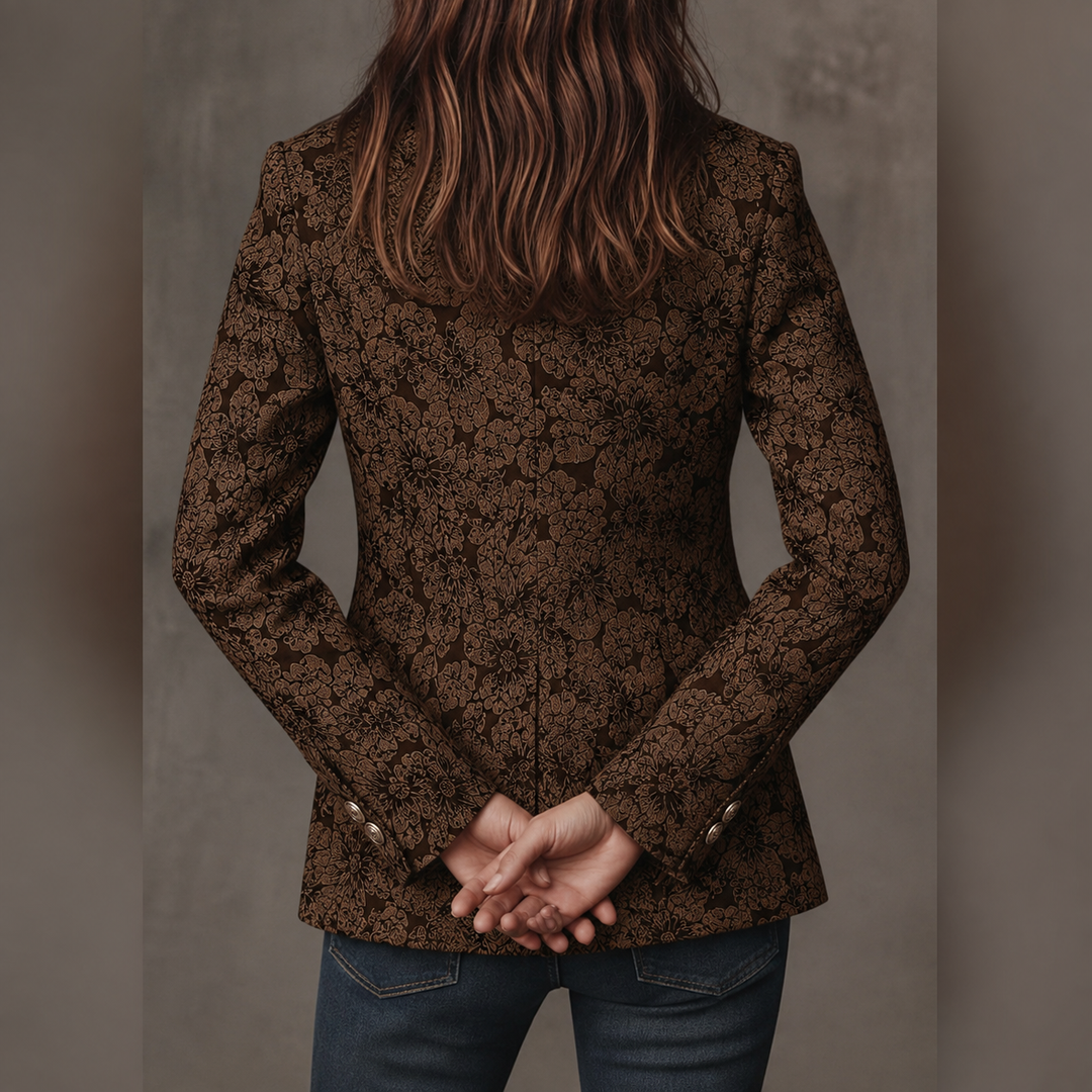 Elena – Blazer jacquard con scollo a V
