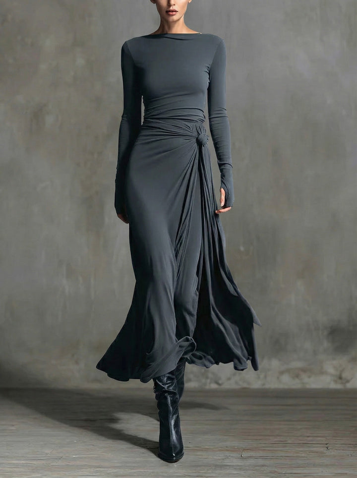 Naomie | Abito Maxi con Nodo Laterale