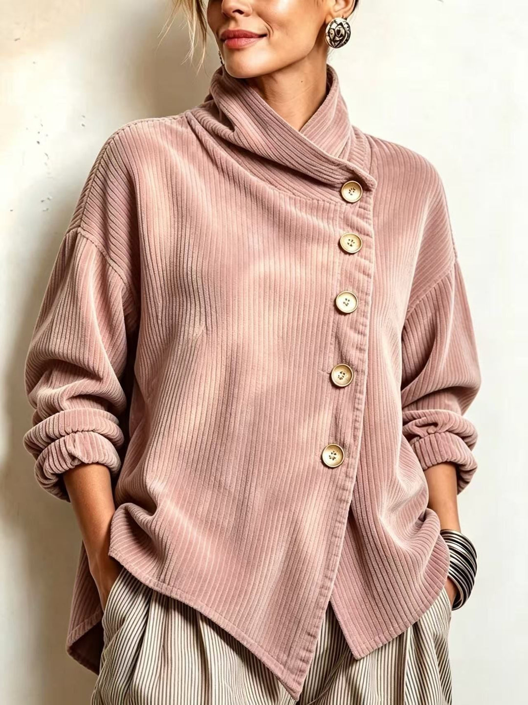 Capucine | Maglione in velluto a coste con collo alto