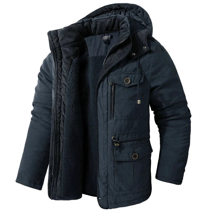 Giacca Parka Uomo Calda con Cappuccio Staccabile