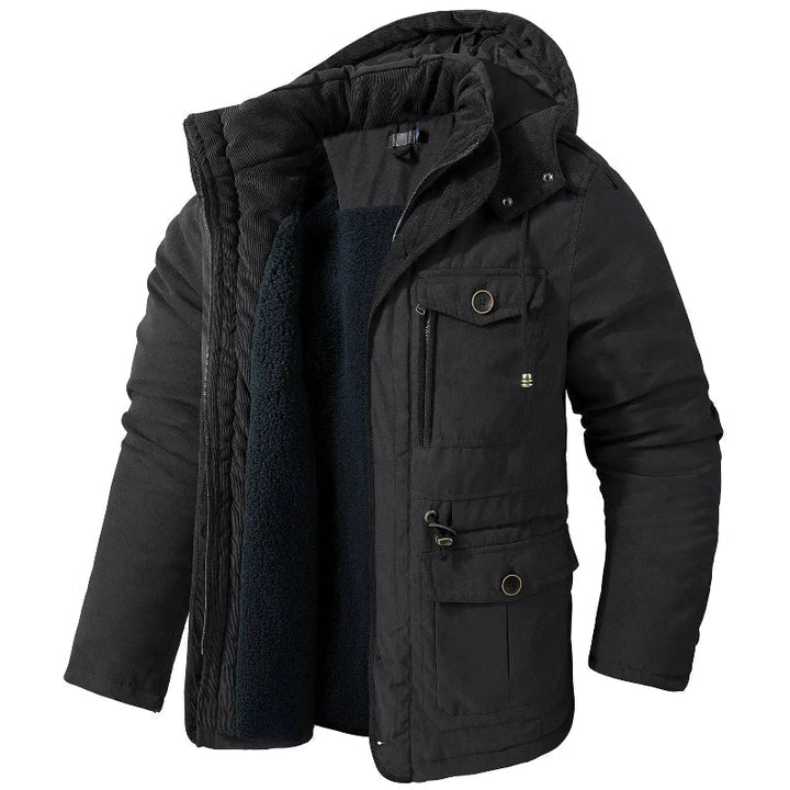 Giacca Parka Uomo Calda con Cappuccio Staccabile