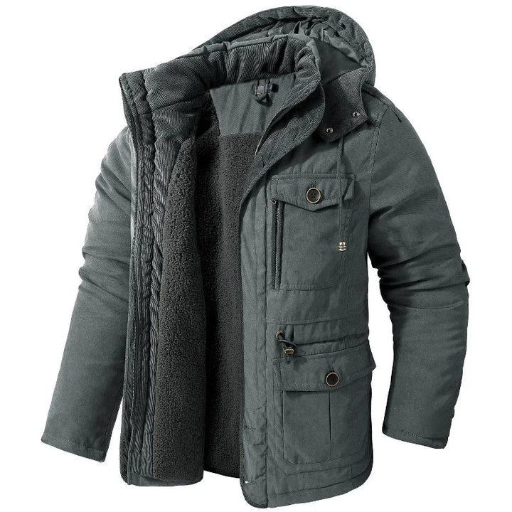 Giacca Parka Uomo Calda con Cappuccio Staccabile