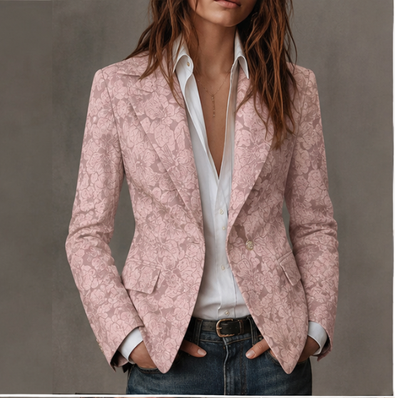 Elena – Blazer jacquard con scollo a V