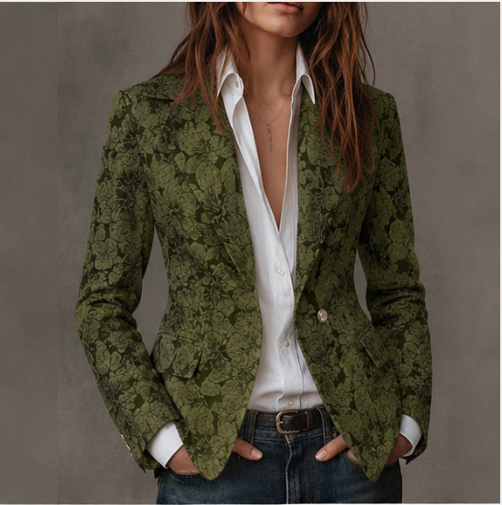 Elena – Blazer jacquard con scollo a V