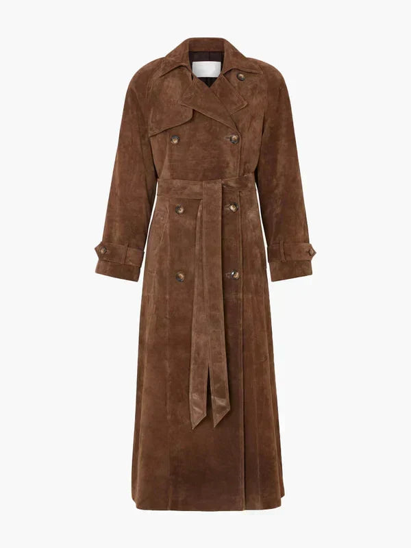 Trench chic in morbido camoscio
