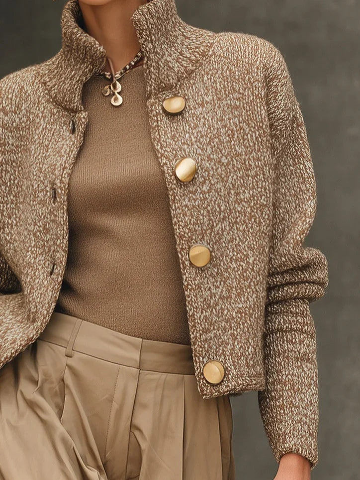 Simona – Cardigan corto con collo alto