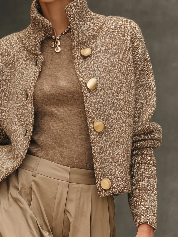 Simona – Cardigan corto con collo alto