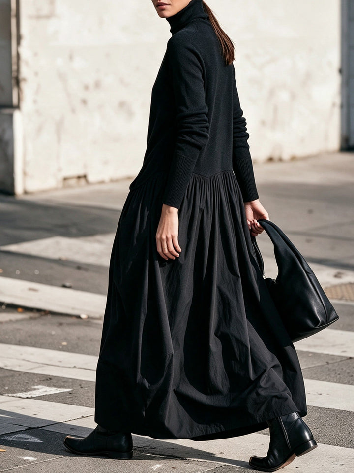 Odette | Abito Maxi Oversize con Collo Alto