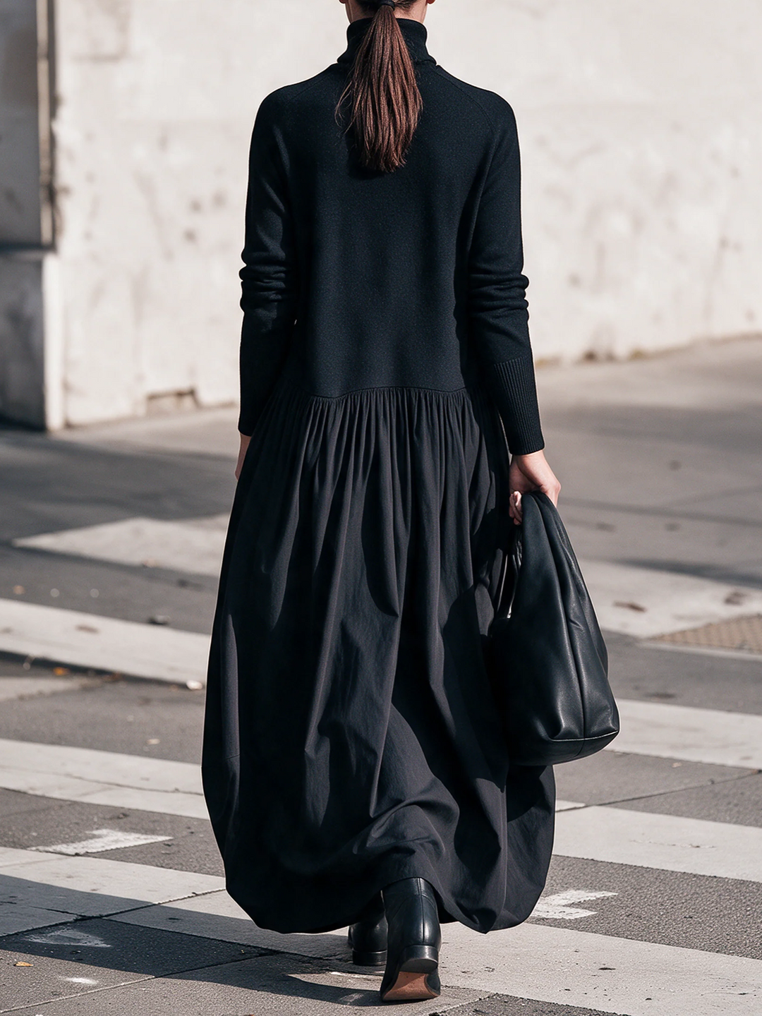 Odette | Abito Maxi Oversize con Collo Alto