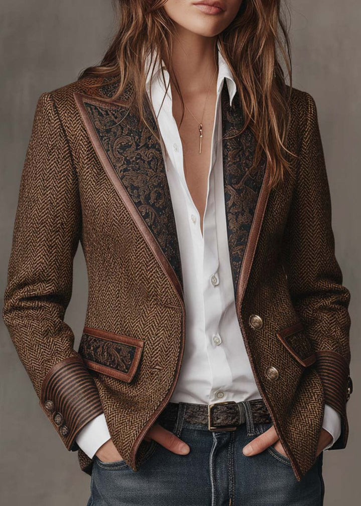 Olivia – Blazer a chevron con dettagli a contrasto