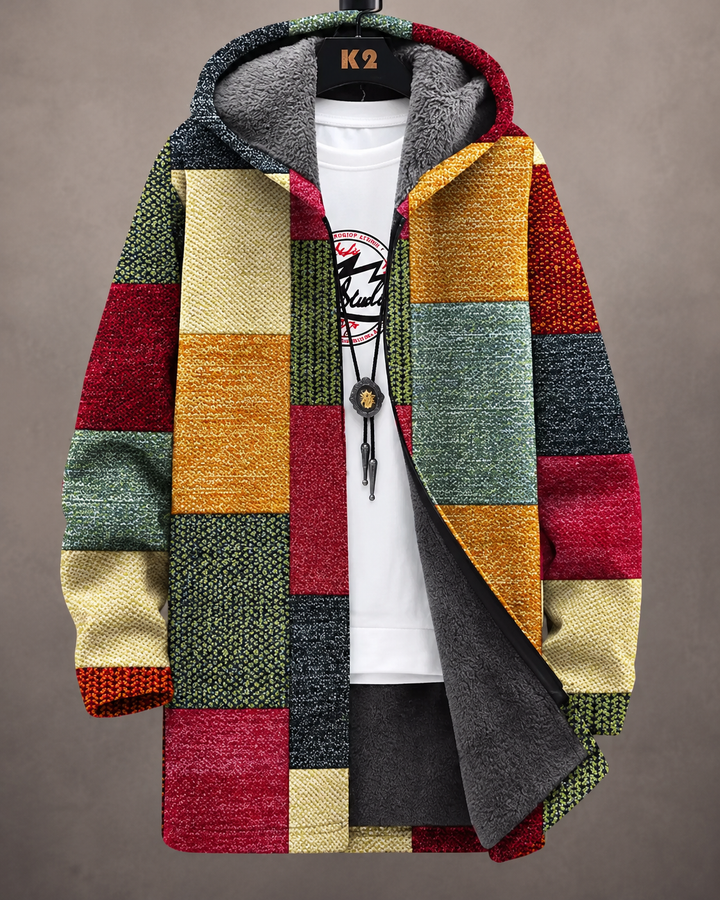 Riva™ | Gilet Colorato con Cappuccio e Stampa Geometrica