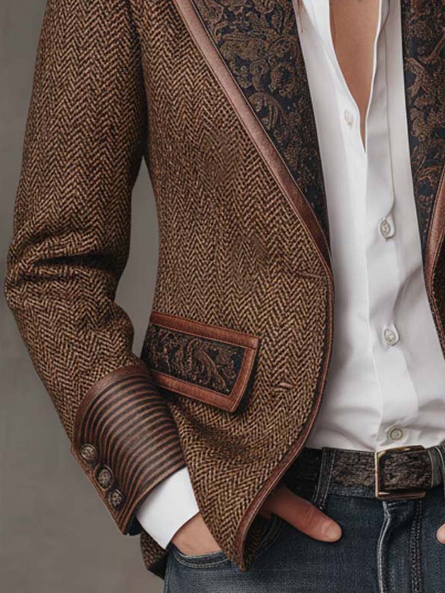 Olivia – Blazer a chevron con dettagli a contrasto