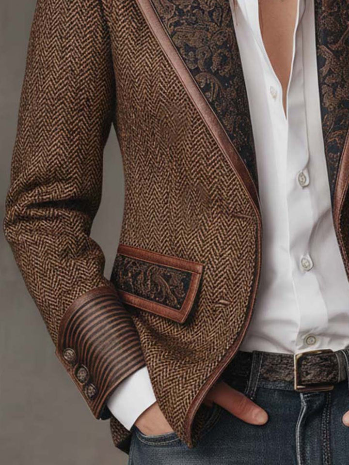 Olivia – Blazer a chevron con dettagli a contrasto
