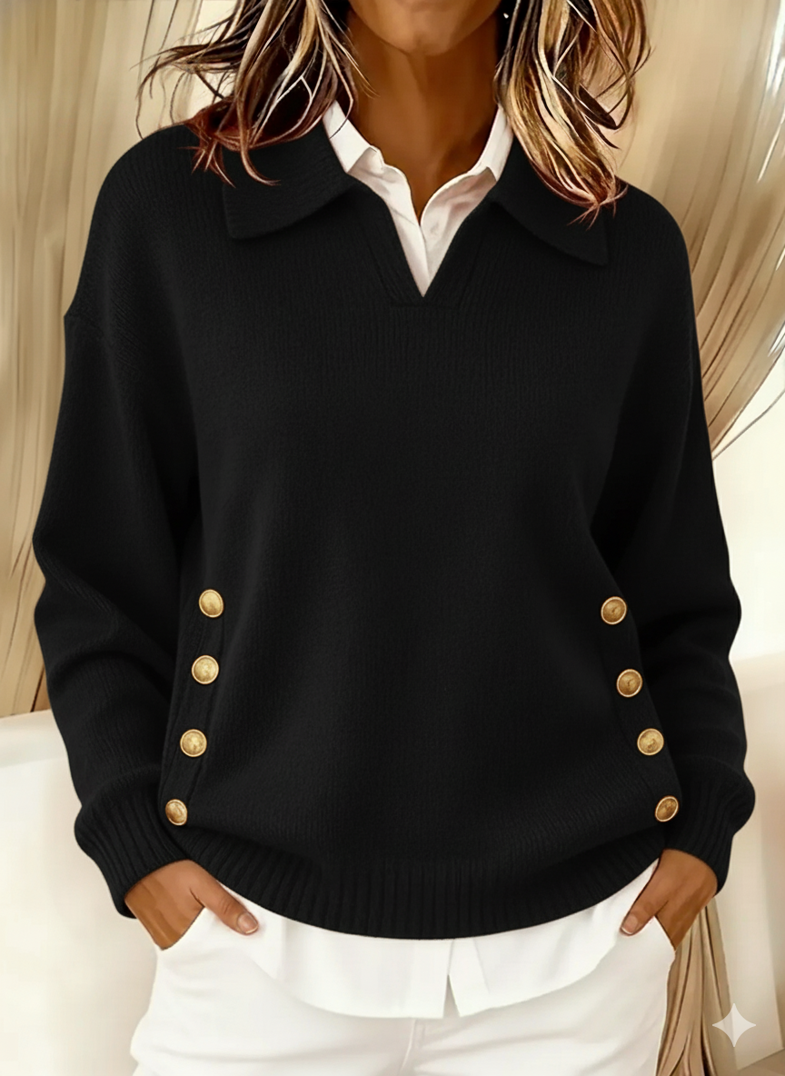 Vicenta | Maglione con Collo Polo e Bottoni