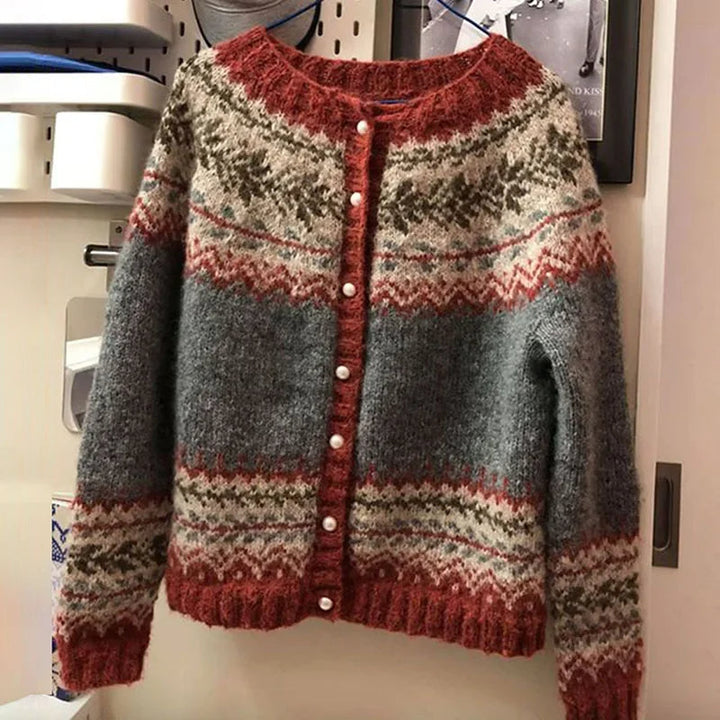 DELACROIX | Catherine Jacquard Knit Buttoned Vest