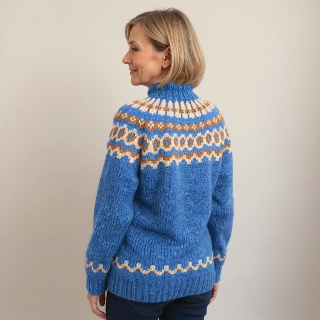 DELACROIX | Christine High Neck Jacquard Sweater