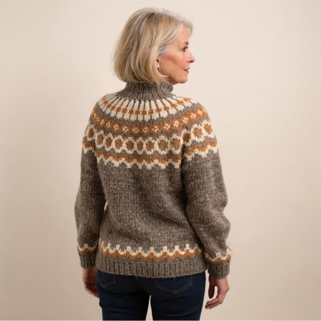 DELACROIX | Christine High Neck Jacquard Sweater