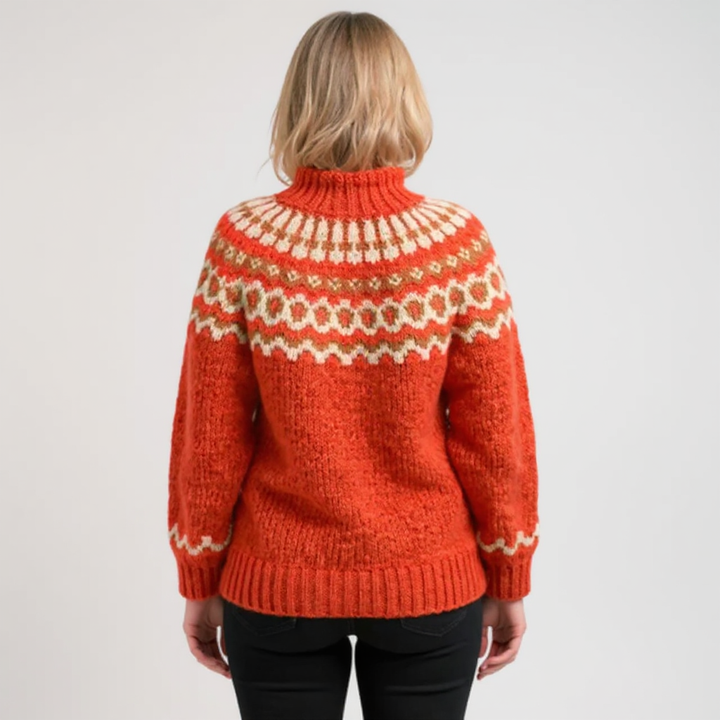 DELACROIX | Christine High Neck Jacquard Sweater