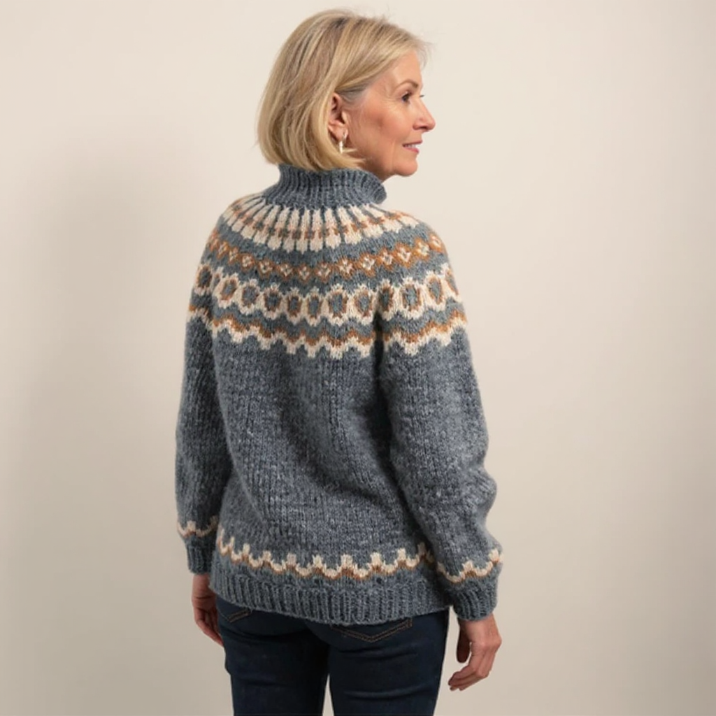 DELACROIX | Christine High Neck Jacquard Sweater