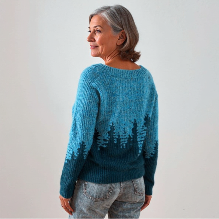 DELACROIX | Brigitte Forest Pattern Knit Sweater