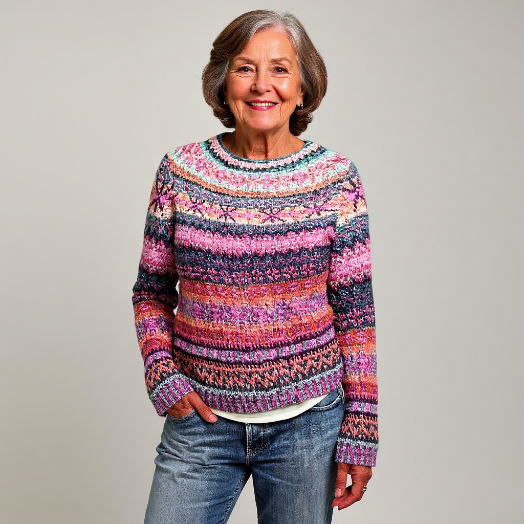DELACROIX | Élina Rosa Mélange Knit Sweater
