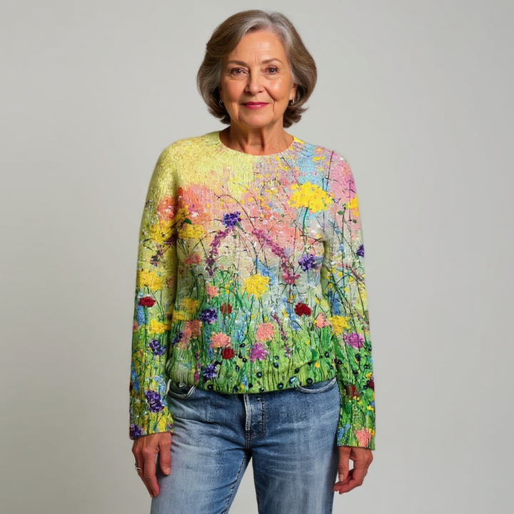 DELACROIX | Manon Floral Prairie Knit Sweater