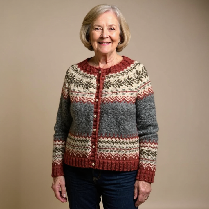 DELACROIX | Catherine Jacquard Knit Buttoned Vest