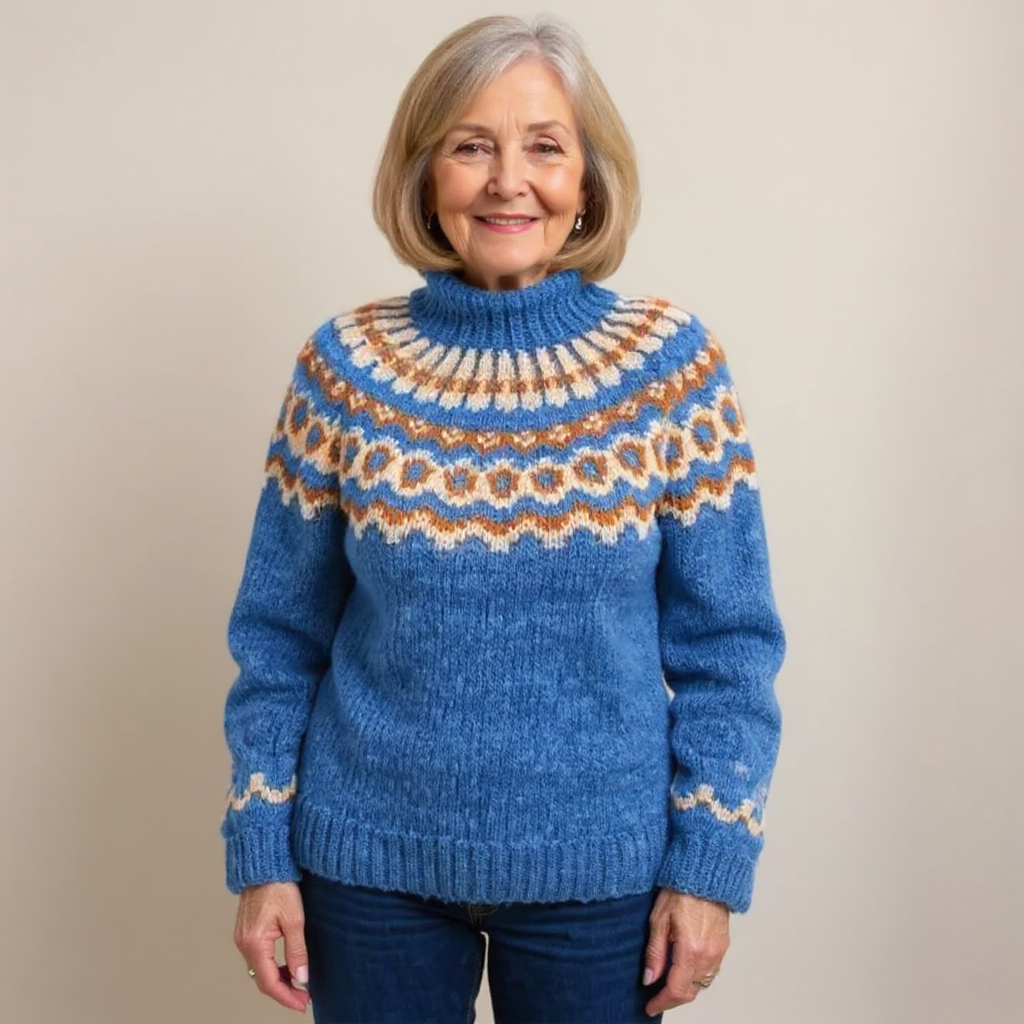 DELACROIX | Christine High Neck Jacquard Sweater