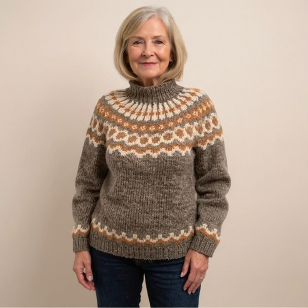 DELACROIX | Christine High Neck Jacquard Sweater