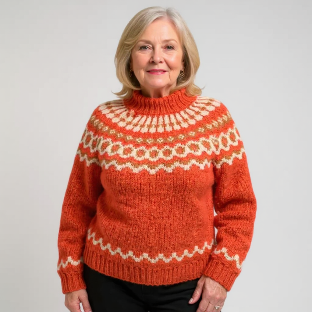 DELACROIX | Christine High Neck Jacquard Sweater