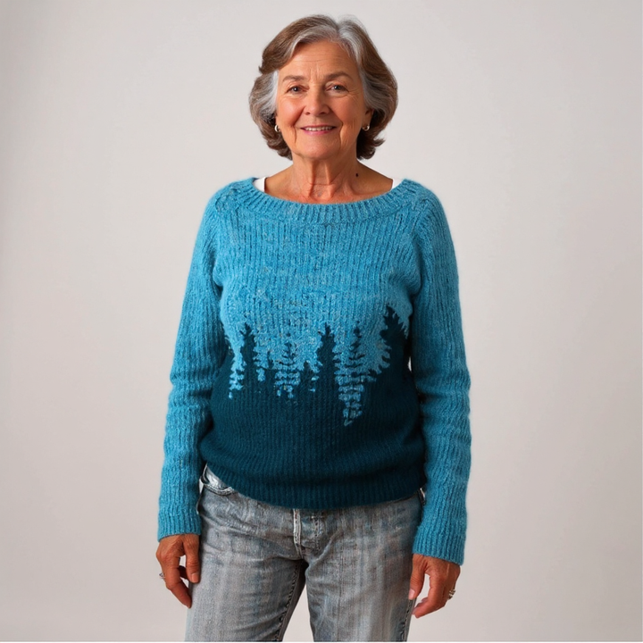 DELACROIX | Brigitte Forest Pattern Knit Sweater