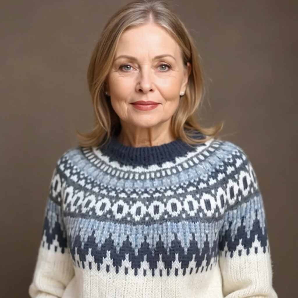 DELACROIX | Ecru Sweater with Navy Blue Insert - Pauline