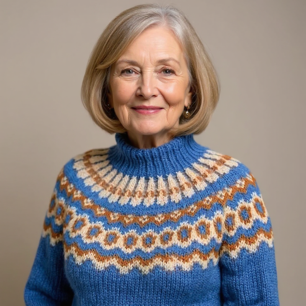 DELACROIX | Christine High Neck Jacquard Sweater