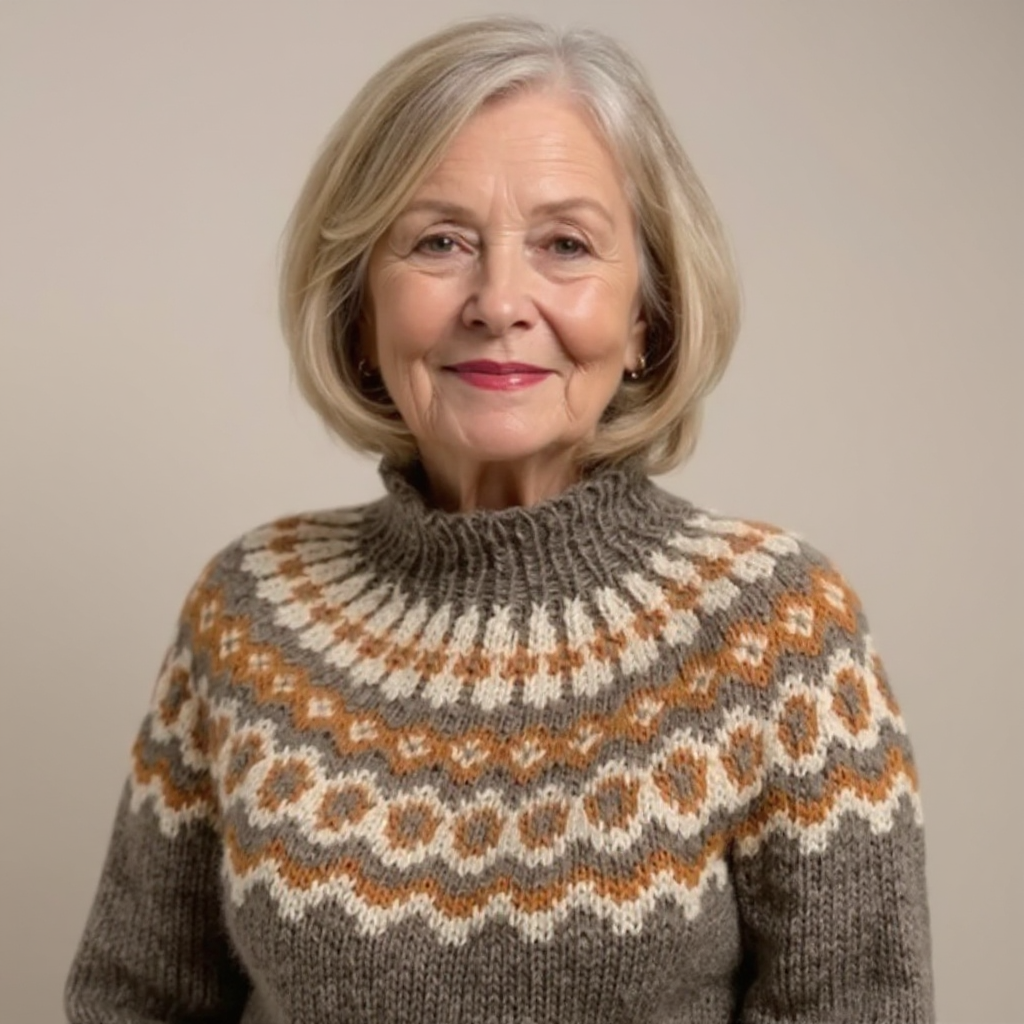 DELACROIX | Christine High Neck Jacquard Sweater