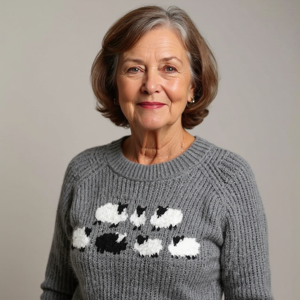DELACROIX | Maglione in Maglia con Piccole Pecore Lucie