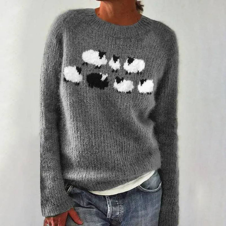 DELACROIX | Maglione in Maglia con Piccole Pecore Lucie